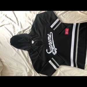 Supreme Script Hooded Hockey Jersey Pullover